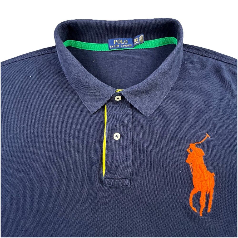 Polo Ralph Lauren Rugby Shirt Men 4XLT Blue Big Pony Number 3 Golf Preppy